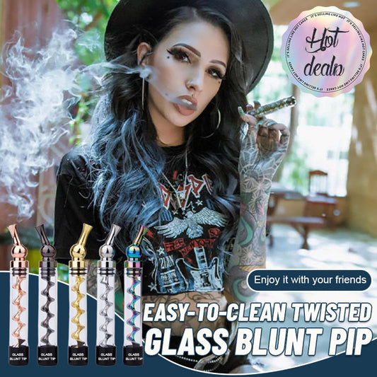 🎄Christmas Promotion-49% OFF🎄Portable Easy-To-Clean Twisted Glass Blunt Pip